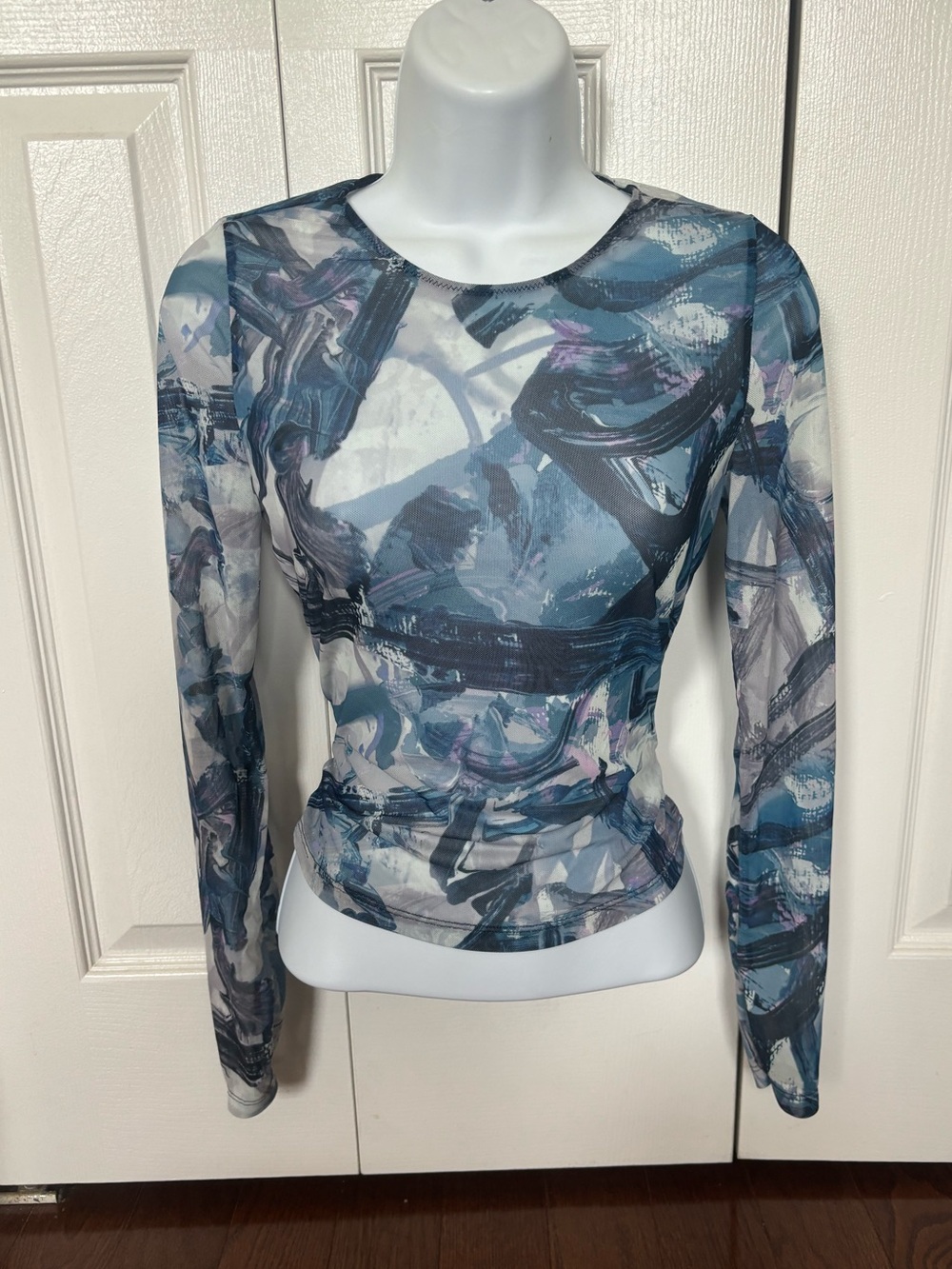 White fox Boutique multicolor mesh longsleeve top small